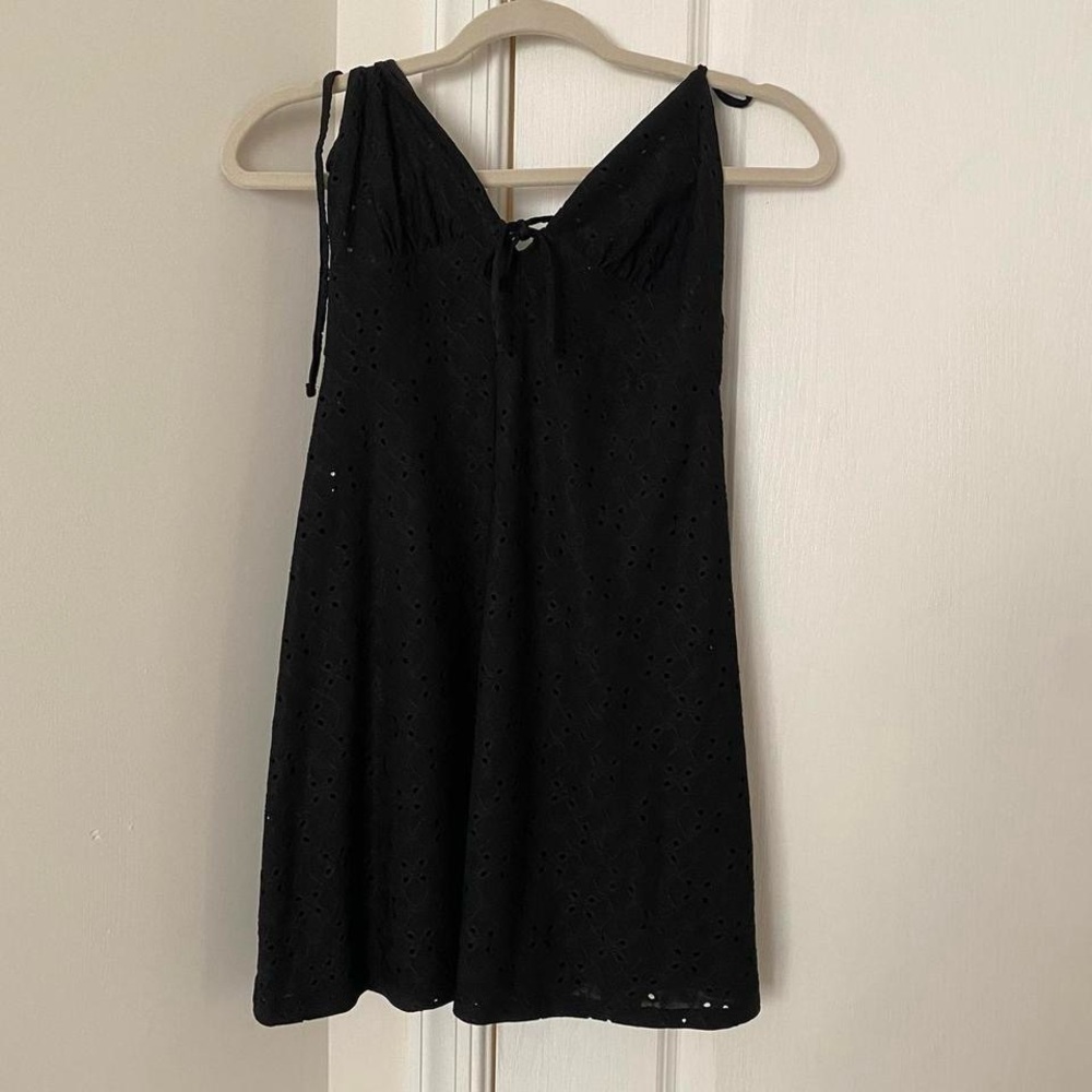 Chic Black Eyelet Dress